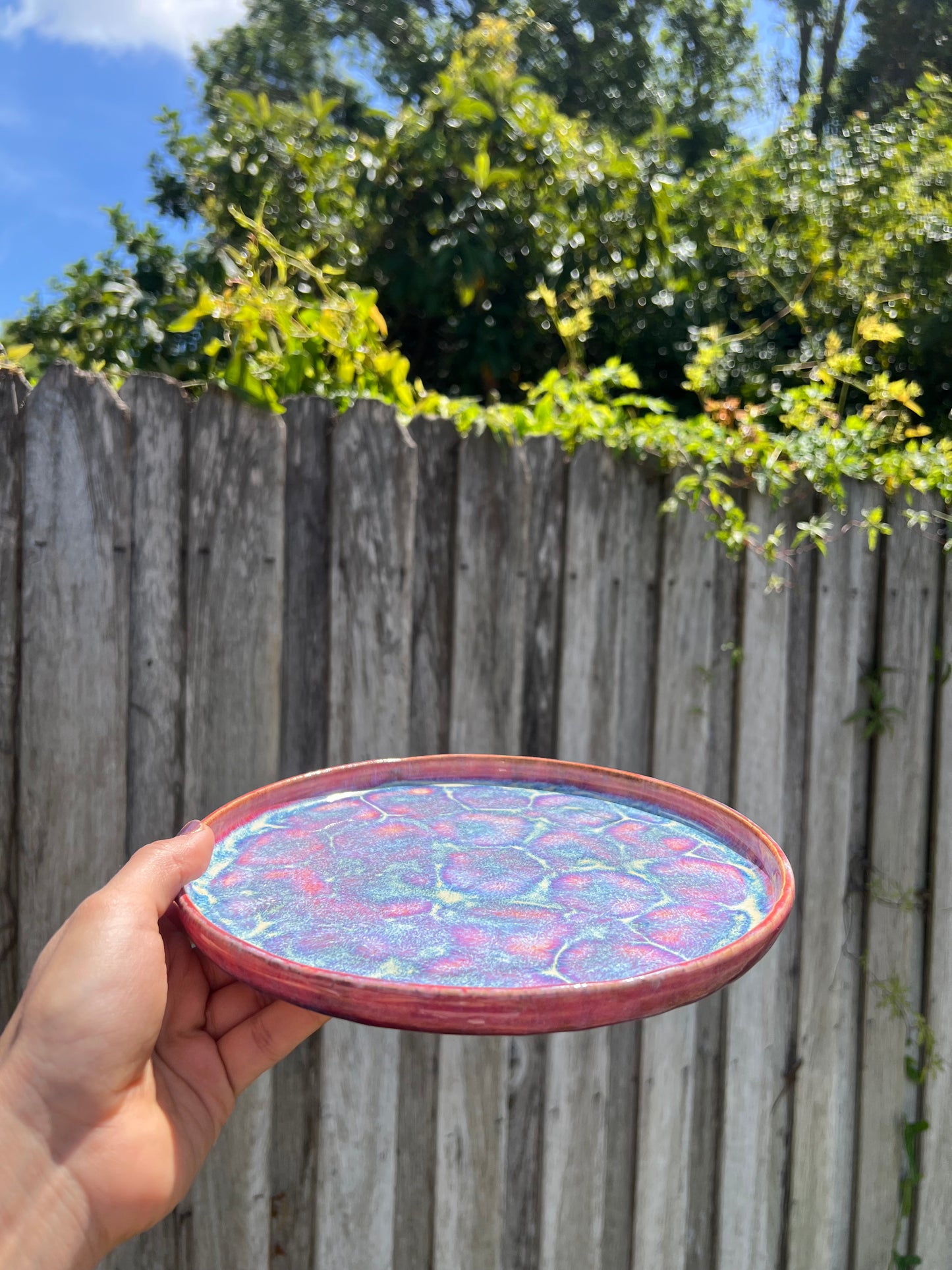 flowy pink plate